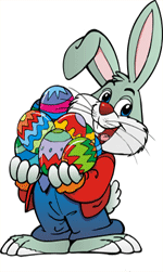 Gif animé Pâques lapin oeufs